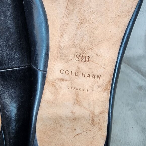 Cole Haan Shoes Womens Size 8.5 Bethany Black Leather Pointed Toe Pump Heels - Picture 10 of 13